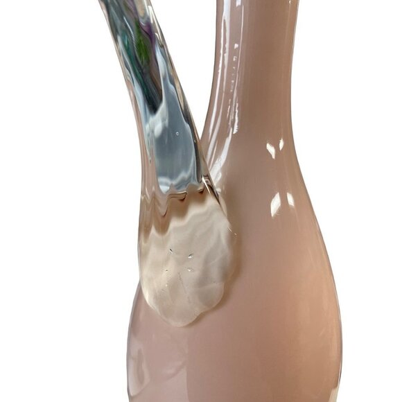 Mid Century Handcrafted Italian Empoli Pink Art Glass Opaline Pitcher - Picture 7 of 7